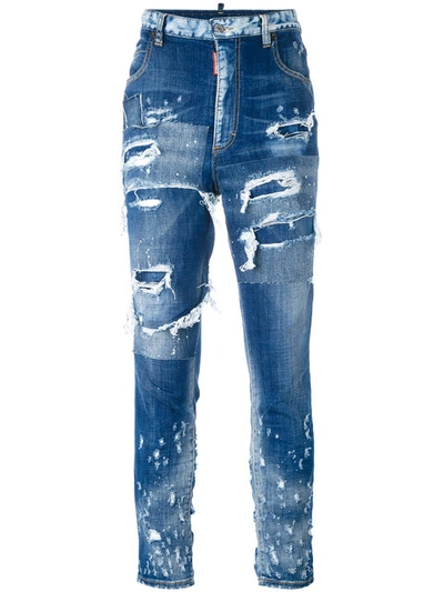 Dsquared2 Glam Head Distressed Jeans In Denim | ModeSens