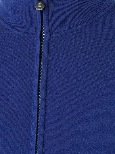 Shop Kent & Curwen Contrast Panel Cardigan In Blue