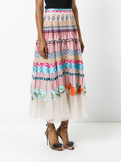 Shop Temperley London Printed Pleated Skirt In Multicolour