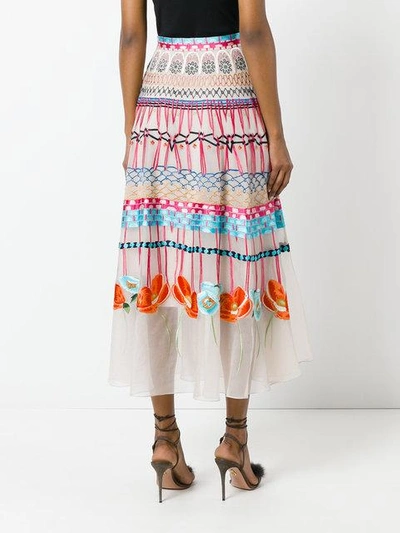 Shop Temperley London Printed Pleated Skirt In Multicolour