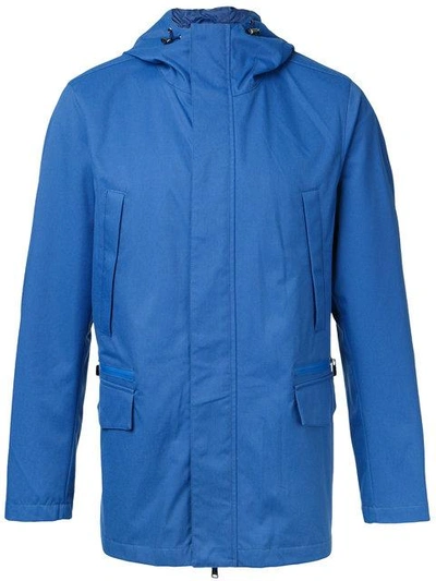 Shop Kent & Curwen Plain Hooded Sport Jacket In Blue