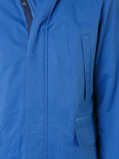 Shop Kent & Curwen Plain Hooded Sport Jacket In Blue