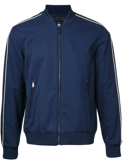 Shop Kent & Curwen Contrast Stripe Bomber Jacket In Blue