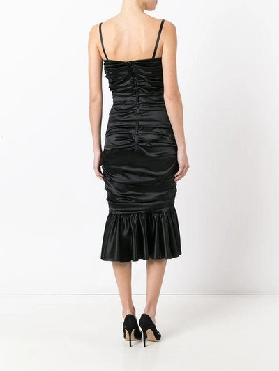 Shop Dolce & Gabbana Ruched Bustier Dress In Black