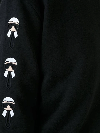 Shop Fendi 'karlito' Sleeve Detail Jumper - Black