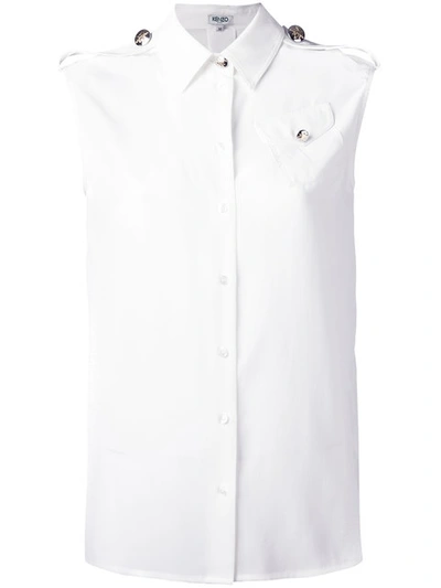 Kenzo Sleeveless Shirt In Blanc|bianco