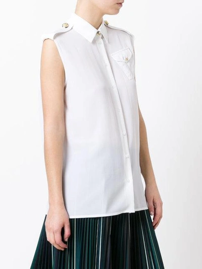 Shop Kenzo Sleeveless Shirt In White