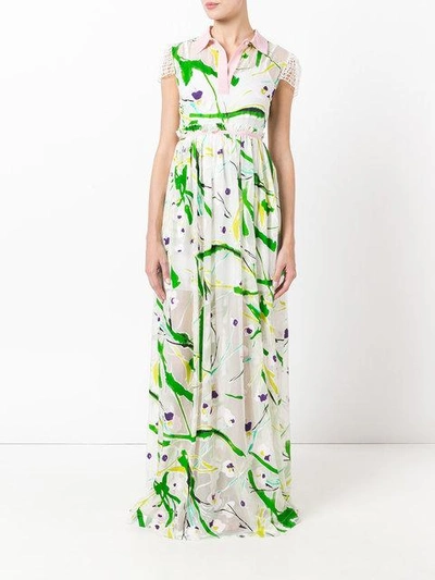 Shop Si-jay Abstract Print Dress In Multicolour