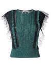 VALENTINO lace panel knitted top,DRYCLEANONLY