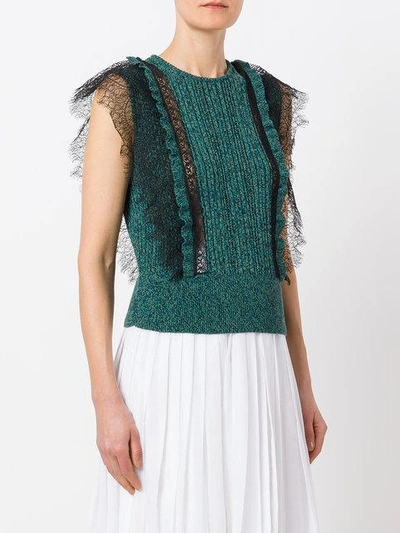 Shop Valentino Lace Panel Knitted Top