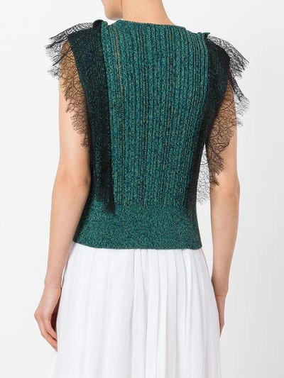 Shop Valentino Lace Panel Knitted Top