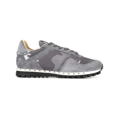 Shop Valentino Camouflage Rockstud Sneakers
