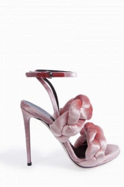 Marco De Vincenzo Woman Braided Velvet Sandals Pink