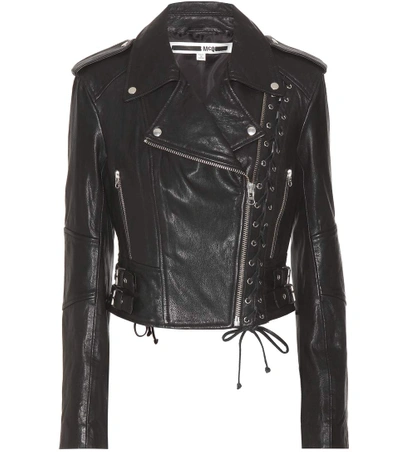 Shop Mcq By Alexander Mcqueen Leather Biker Jacket In Llack