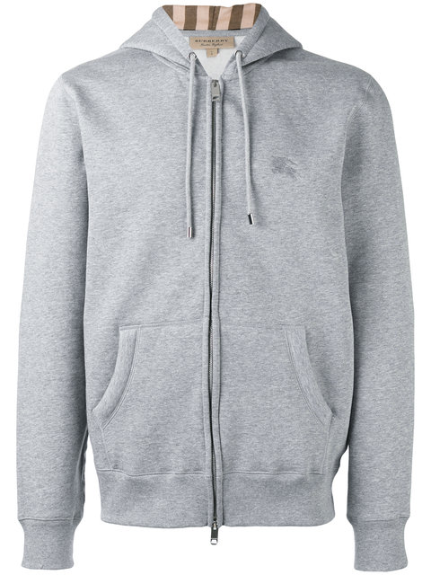 Burberry Claredon Regular Fit Zip Hoodie In Grey | ModeSens
