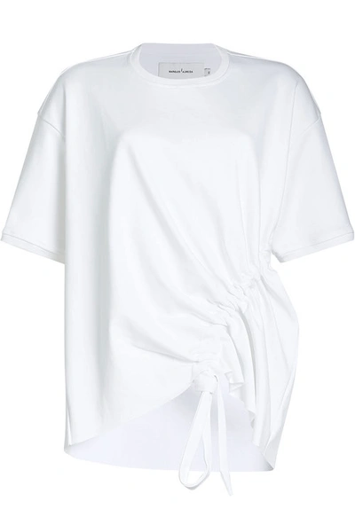 Marques' Almeida Jersey Top With Gathered Side In White