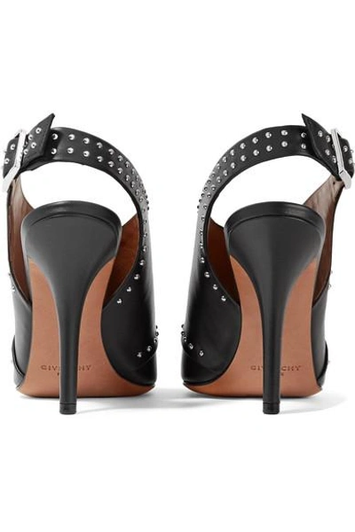 Shop Givenchy Stud-embellished Leather Sandals