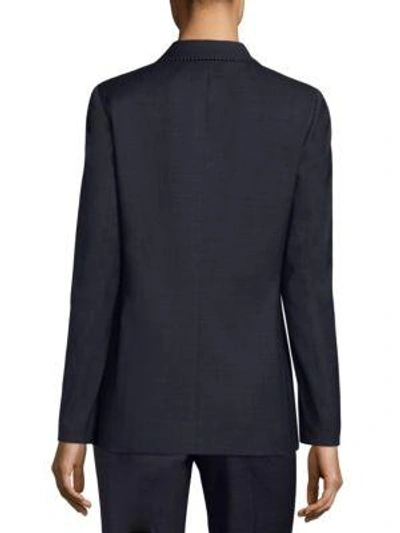 Shop Elie Tahari Maysa Wool Blend Jacket In Blue Black