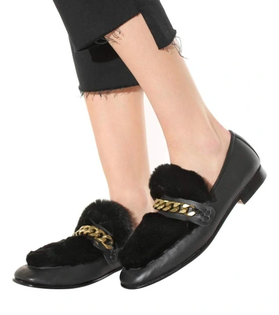 Shop Boyy Loafur Leather And Fur Loafer In Black