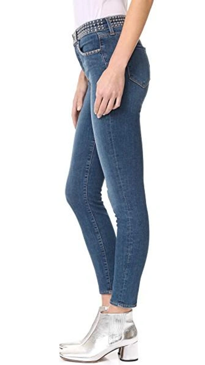 Shop L Agence Margot Studded Jeans In Dark Vintage