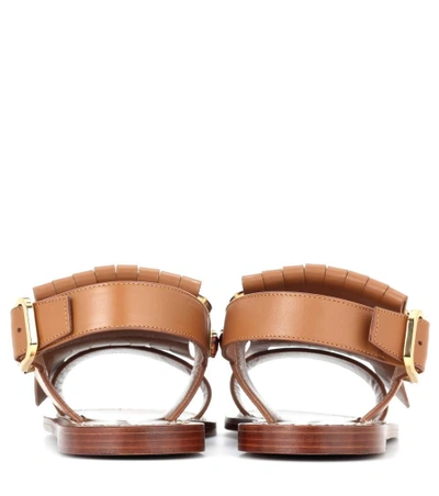 Shop Marni Embellished Leather Sandals In Marroe