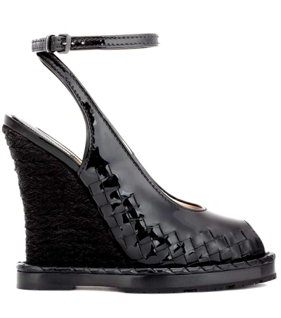 Shop Bottega Veneta Leather Wedges In Eero