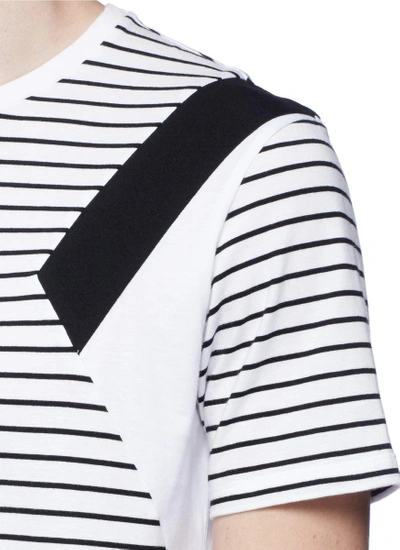 Shop Neil Barrett 'modernist' Panel Stripe Cotton T-shirt