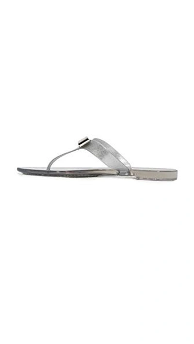 Shop Ferragamo Farelia Thong Sandals In Glitter Silver