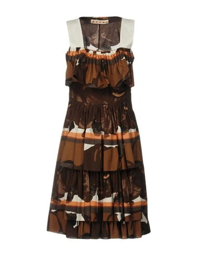 Marni Knee-length Dresses In Brown