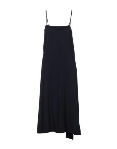 Shop Helmut Lang 3/4 Length Dresses In Dark Blue