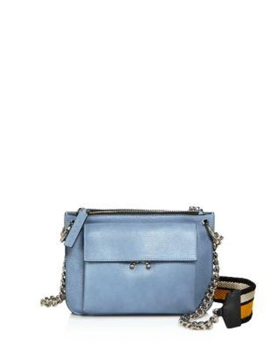 Marni Bandoleer Leather Shoulder Bag In Opal Blue/silver
