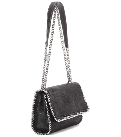 Shop Stella Mccartney Falabella Shaggy Deer Shoulder Bag In Black