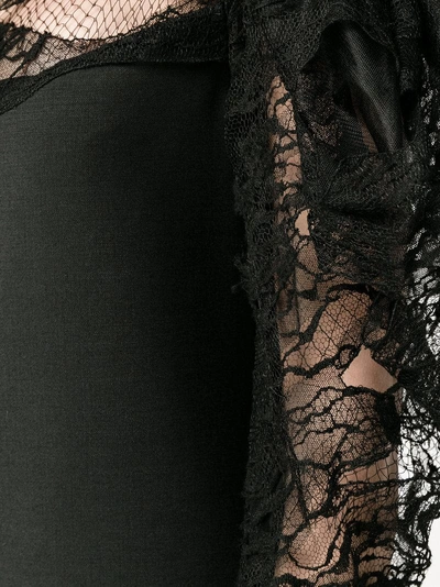 Shop Saint Laurent One Shoulder Asymmetric Dress In Black