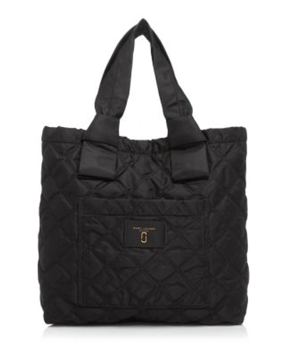 Shop Marc Jacobs Knot Quilted Nylon Tote In Black
