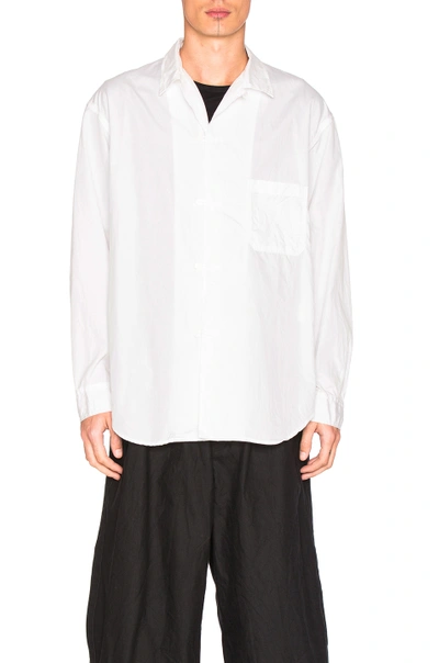 Yohji Yamamoto Y Loop Chain Stitch Shirt In White