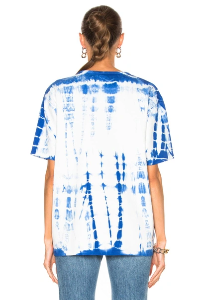 Shop Acne Studios Niagara Peace Tee In Blue,ombre & Tie Dye,white