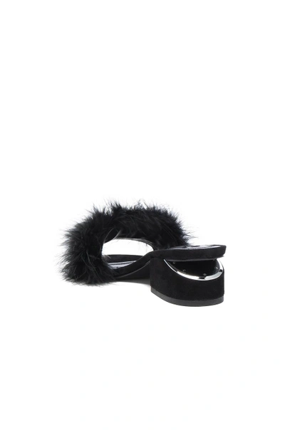 Shop Alexander Wang Feather Lou Slides In Black