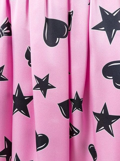 Shop Moschino Heart Print Skater Skirt - Pink
