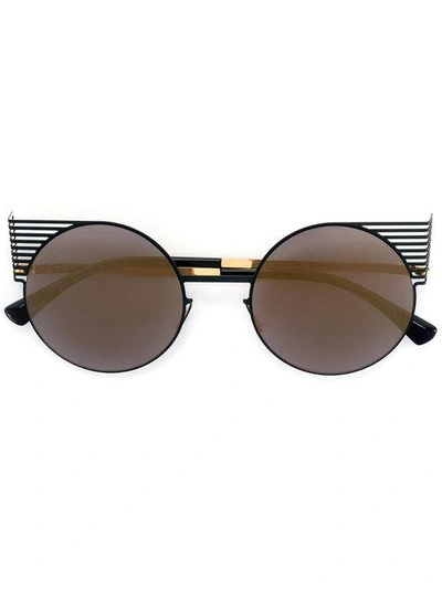 Shop Mykita Round Shaped Sunglasses In Black