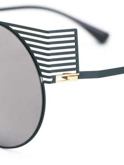 Shop Mykita Round Shaped Sunglasses In Black