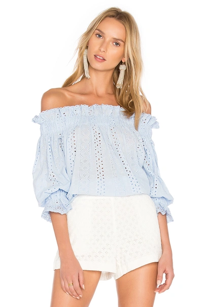 Endless Rose Off The Shoulder Top In Pale Blue