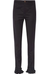 MAGGIE MARILYN Don't Frill With Me ruffle-trimmed pinstriped wool skinny pants
