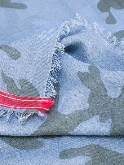 Shop Valentino Garavani Camouflage Scarf In Blue