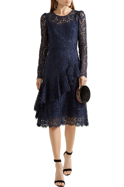 Shop Dolce & Gabbana Ruffled Corded Lace Dress