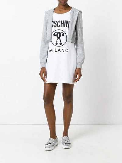 Shop Moschino Logo Print T-shirt Dress