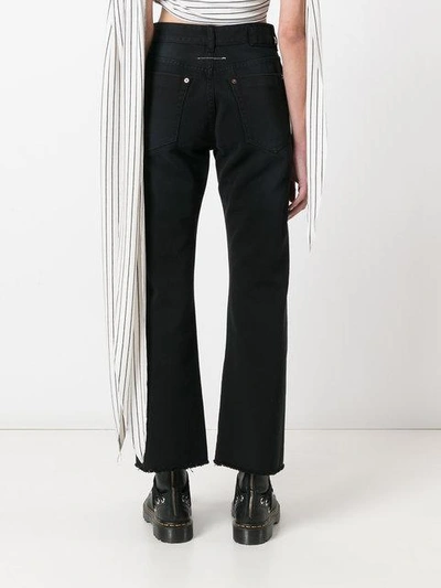 Shop Mm6 Maison Margiela Cropped Flared Jeans - Black