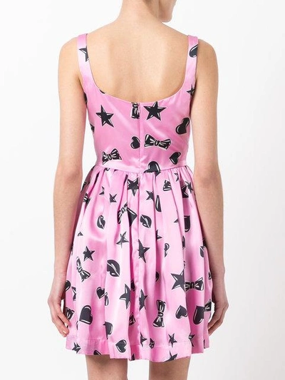 Shop Moschino Star Print Dress In Pink