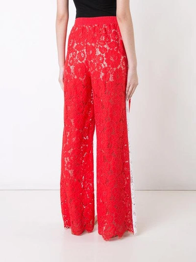 Shop Goen J Lace Straight Trousers In Red