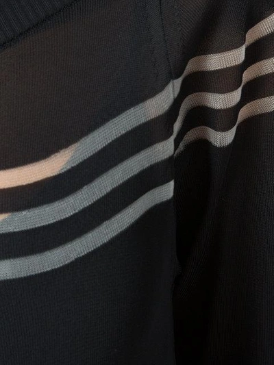 Shop Fendi Striped Blouse In Black