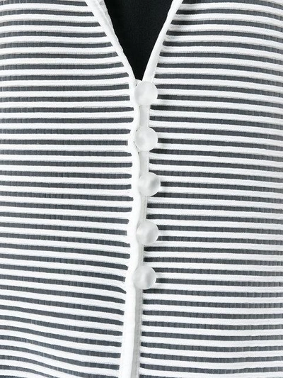 Shop Armani Collezioni Sheer Striped Jacket - White